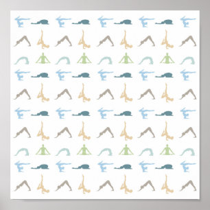 Poster A ioga levanta a meditação do mindfulness da