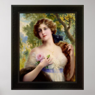 Poster A Jovem com uma Rosa por Emile Vernon