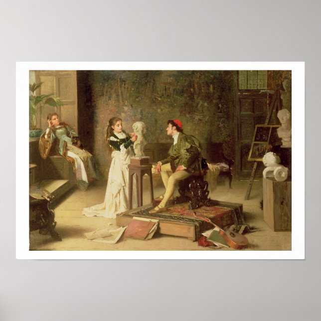 Poster A jovem escultora (óleo na canvas) (Frente)