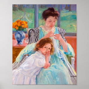 Poster A jovem mãe costurando, Mary Cassatt