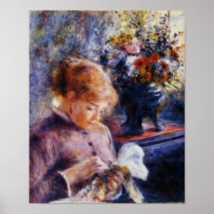 Poster A jovem mulher do Renoir costurando