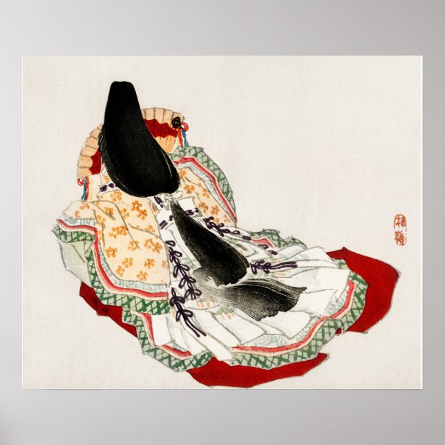 Poster A lady in a kimono by Kono Bairei (Frente)