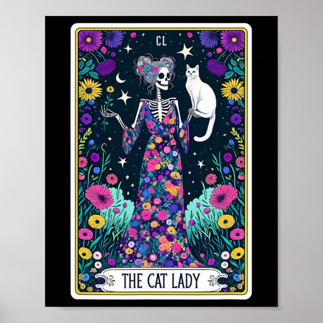 Poster A Lady Tarot Card Halloween Skeleton Skul (Frente)