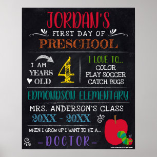 Poster A Lagarta Faminta Primeiro/último dia de escola