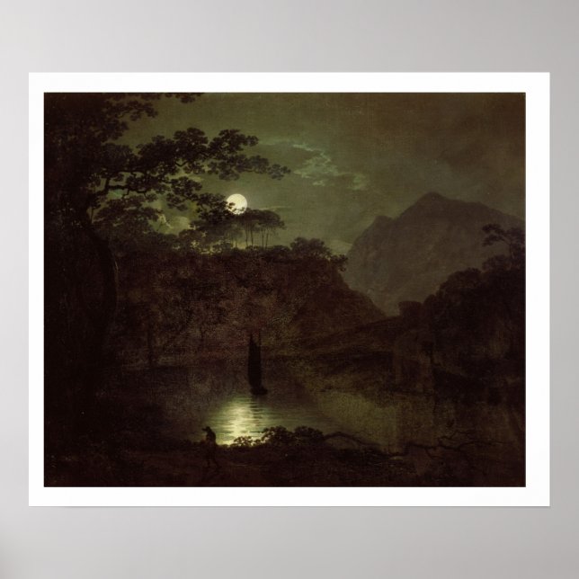 Poster A Lake by Moonlight, c.1780-82 (óleo na canvas) (Frente)