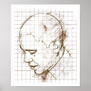 Póster A lápis desenho de Barack Obama