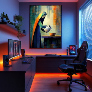 Poster A Leiteira - Cubista Inspirada em Vermeer