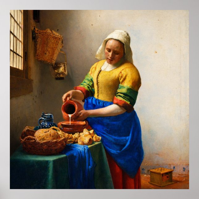 Poster A Leiteira de Johannes Vermeer (Frente)