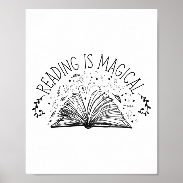 Poster A Leitura De Letras De Livros É Magia (Frente)