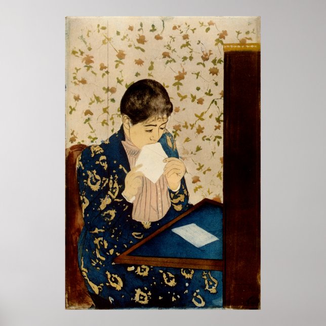 Póster A letra de Mary Cassatt (cerca de 1891) (Frente)