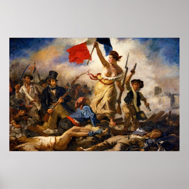 Poster A Liberdade Liderando o Povo por Eugène Delacroix (Frente)