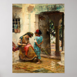 Poster A Lição de Costura por Frederick Bridgman