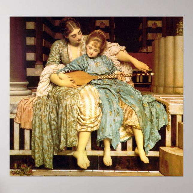 Póster A lição de música de Frederic Leighton (Frente)
