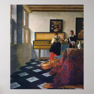 Poster A lição de música de Johannes Vermeer (circa166