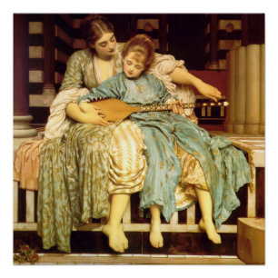 Póster A lição de música Frederic Leighton lustroso