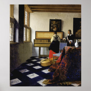 Poster A lição de música por Johannes Vermeer