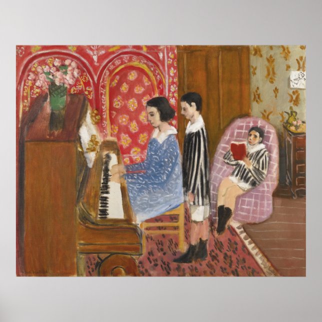 Poster A lição de Piano de Matisse (Frente)