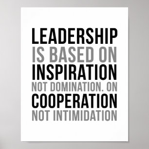 Poster A liderança é baseada na inspiração