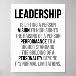 Poster A liderança está levantando uma visão da pessoa