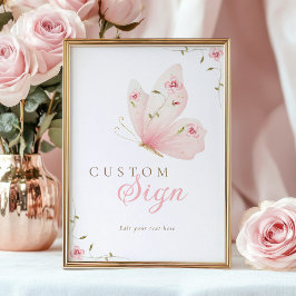 Poster A Little Butterfly Custom Table Sign