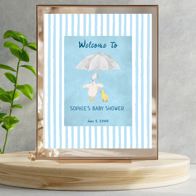 Poster A Little Goose Is On The Way Baby Shower Welcome (Criador carregado)