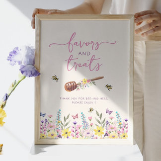Poster A Little Honey Baby Shower Favors & Treats Sign