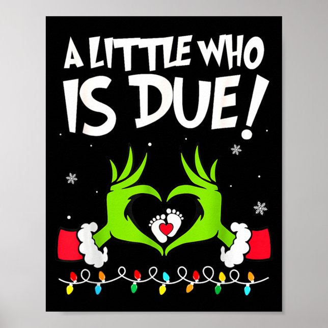 Poster A Little Who Is Due Pregnancy Announcement Christm (Frente)