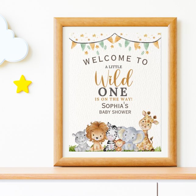 Poster A Little Wild One Safari Animals Baby Shower (Criador carregado)