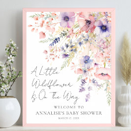 Poster A Little Wildflower Floral Baby Shower Welcome