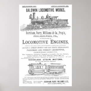 Póster A locomotiva de Baldwin funciona locomotivas