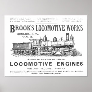 Poster A locomotiva de vapor dos ribeiros funciona 1890