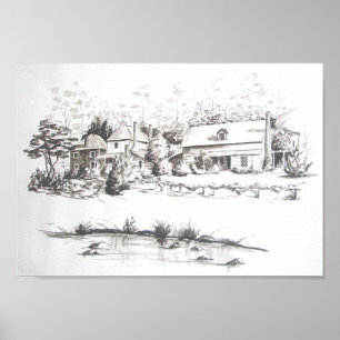 Póster A loja da pedra de Kerikeri, a casa de Kemp & os