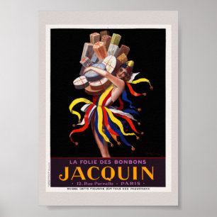 Poster A Loucura dos Doces Jacquin Cartaz Vintage 1924
