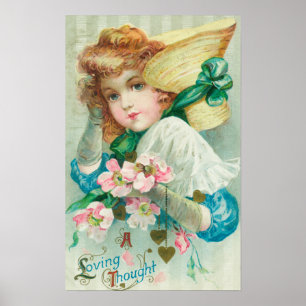 Poster A Loving Thought Maiden with Bonnet