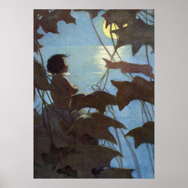 Póster A Lua Amarela Ampla por Jessie Willcox Smith (Frente)