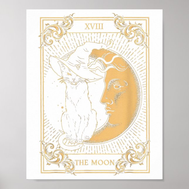 Poster A Lua Tarot Xvii Inspirou A Bruxa Negra Hat (Frente)