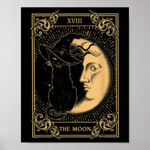 Poster A Lua Tarot Xvii Inspirou A Bruxa Negra Hat