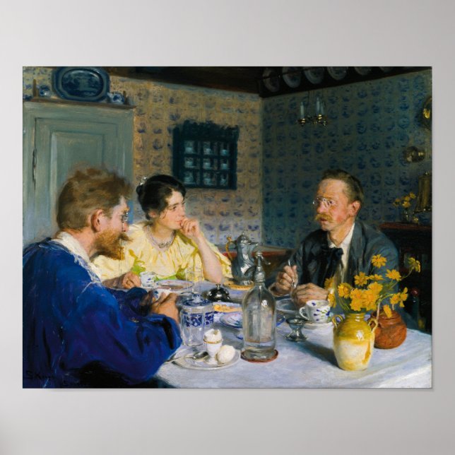 Poster A luncheon by Peder Severin Kroyer (Frente)