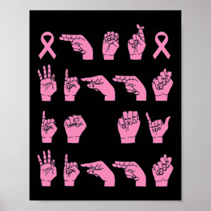 Poster A Luta Dela É O Meu Cancer De Linguagem De Sinais 