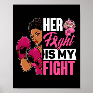 Poster A Luta É A Minha Luta Com O Cancer Da Mama Boxando