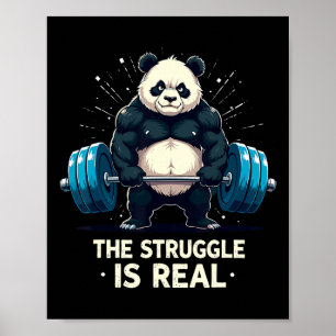 Poster A Luta É Um Motivo Engraçado Para O Egim Panda Wor