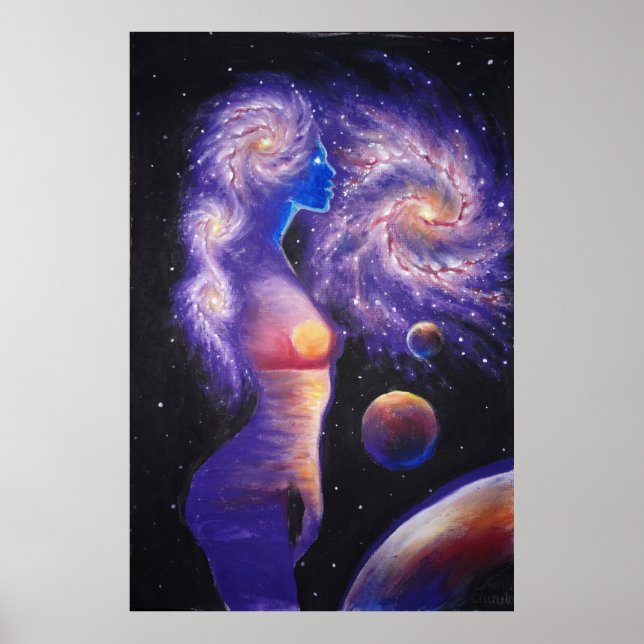 Póster A luz da galáxia refletindo na alma (Frente)