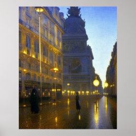 Poster A luz do dia de Paris chovendo cedo