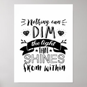 Poster A luz inspirada das citações brilha de dentro de