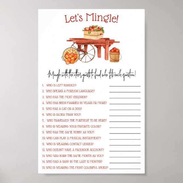 Poster A Maçã de nosso Jogo de Chá Único de Vamos (Frente)