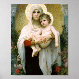 Poster A Madona Dos Rosas William Adolphe Bouguereau