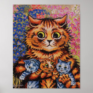 Poster A Mãe Gato - Trabalho de arte Louis Wain - Gatos E