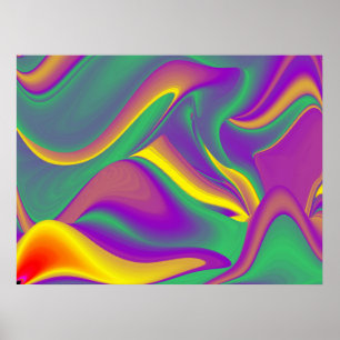 Poster A magia das cores do Rainbowart Abstrato 3D