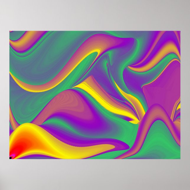 Poster A magia das cores do Rainbowart Abstrato 3D (Frente)