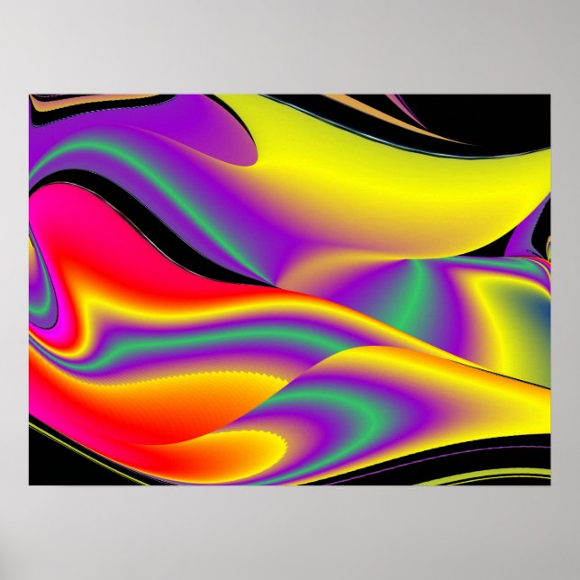Poster A magia das cores do Rainbowart Abstrato 3D (Frente)